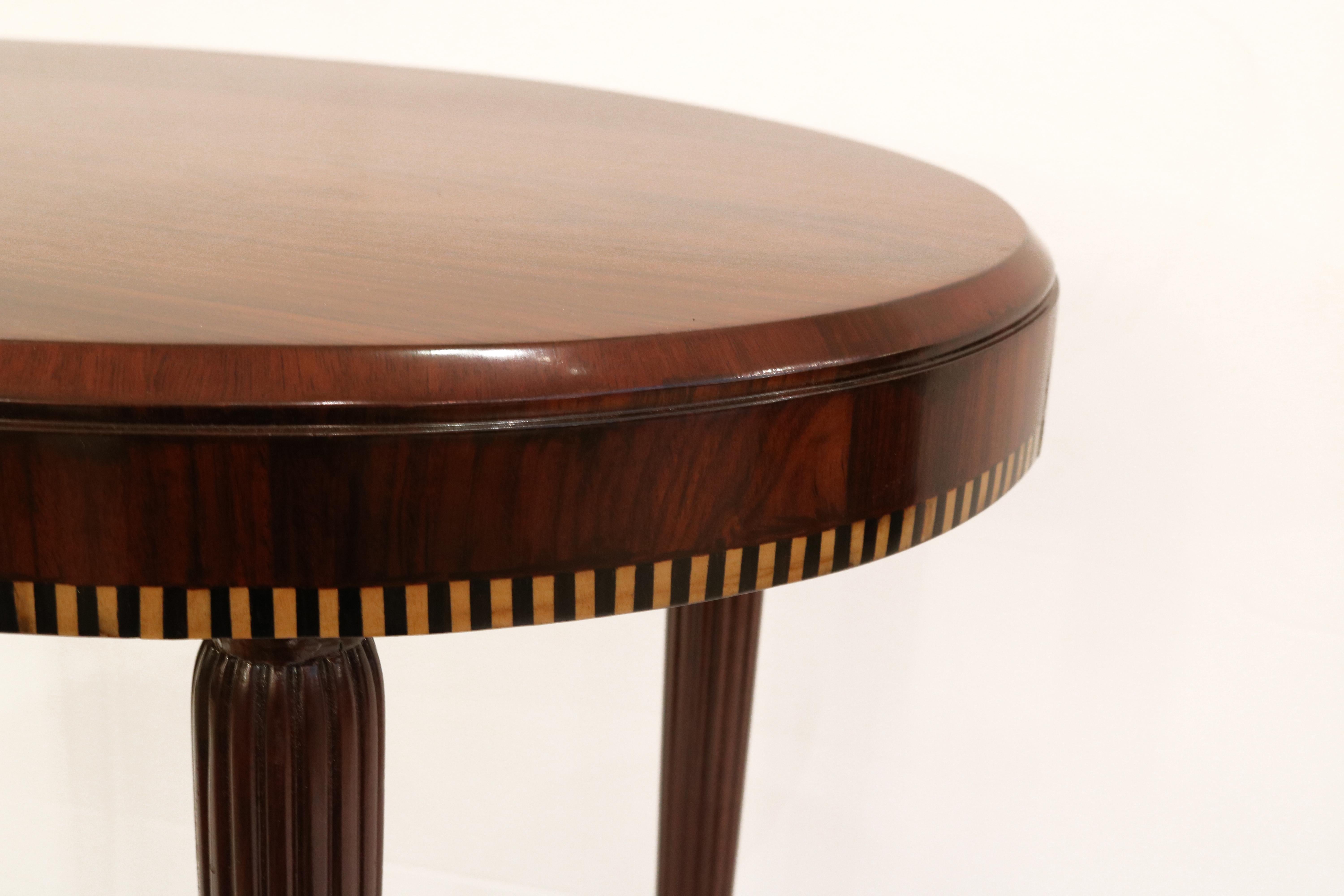 Bois Table de lampe ovale art déco en vente