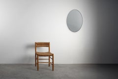 Art Deco Oval Nickel‑Plated Metal Mirror, Belgium, ca. 1925