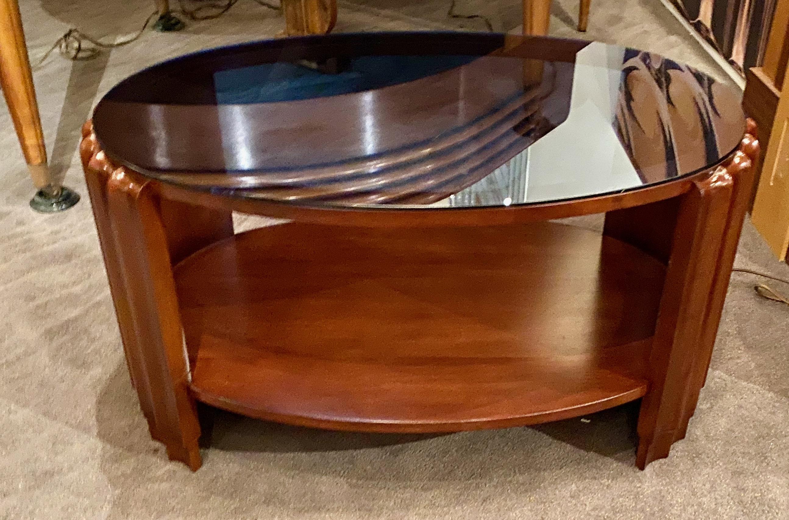 art deco oval coffee table