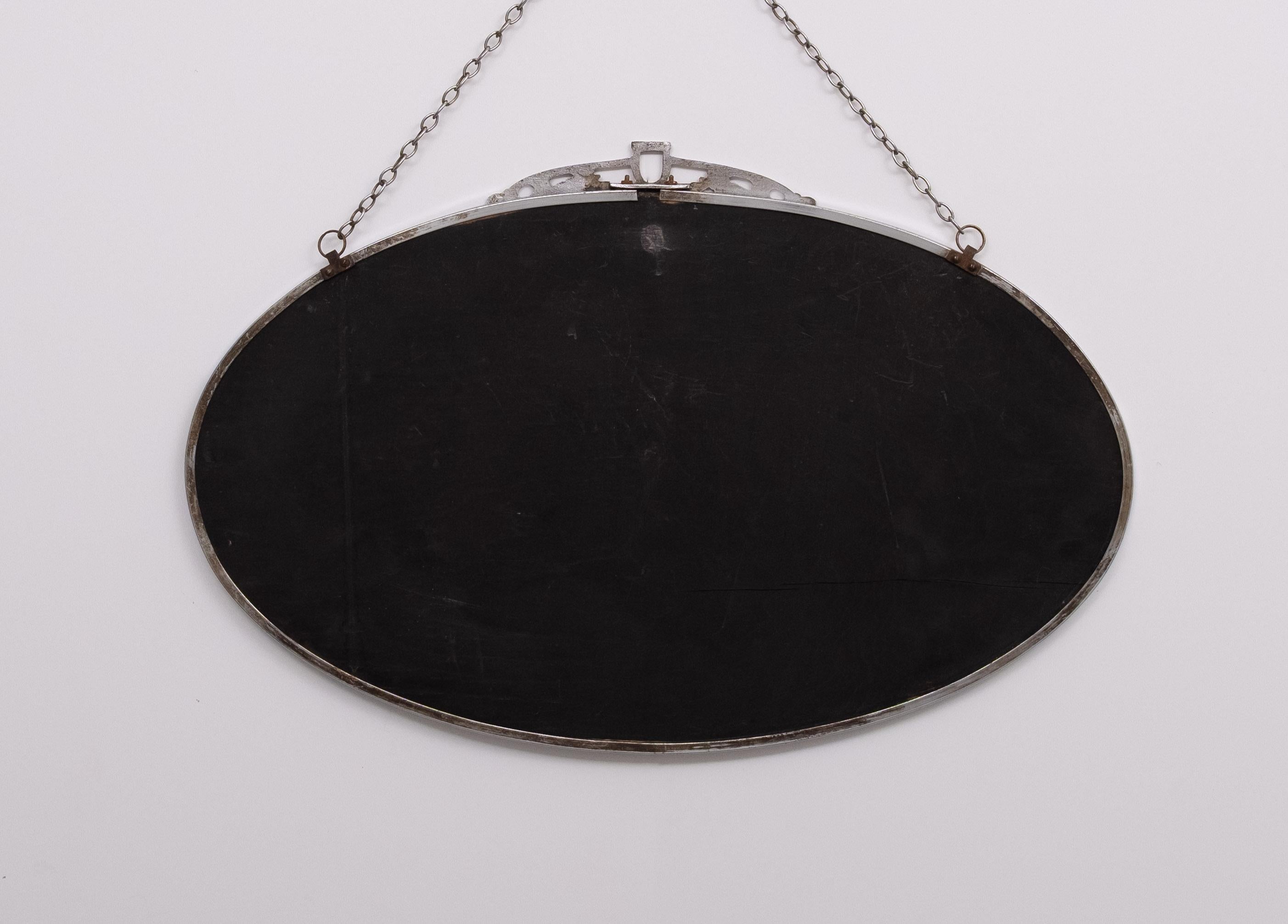 Art Deco Oval Mirror France 1930s en vente 1