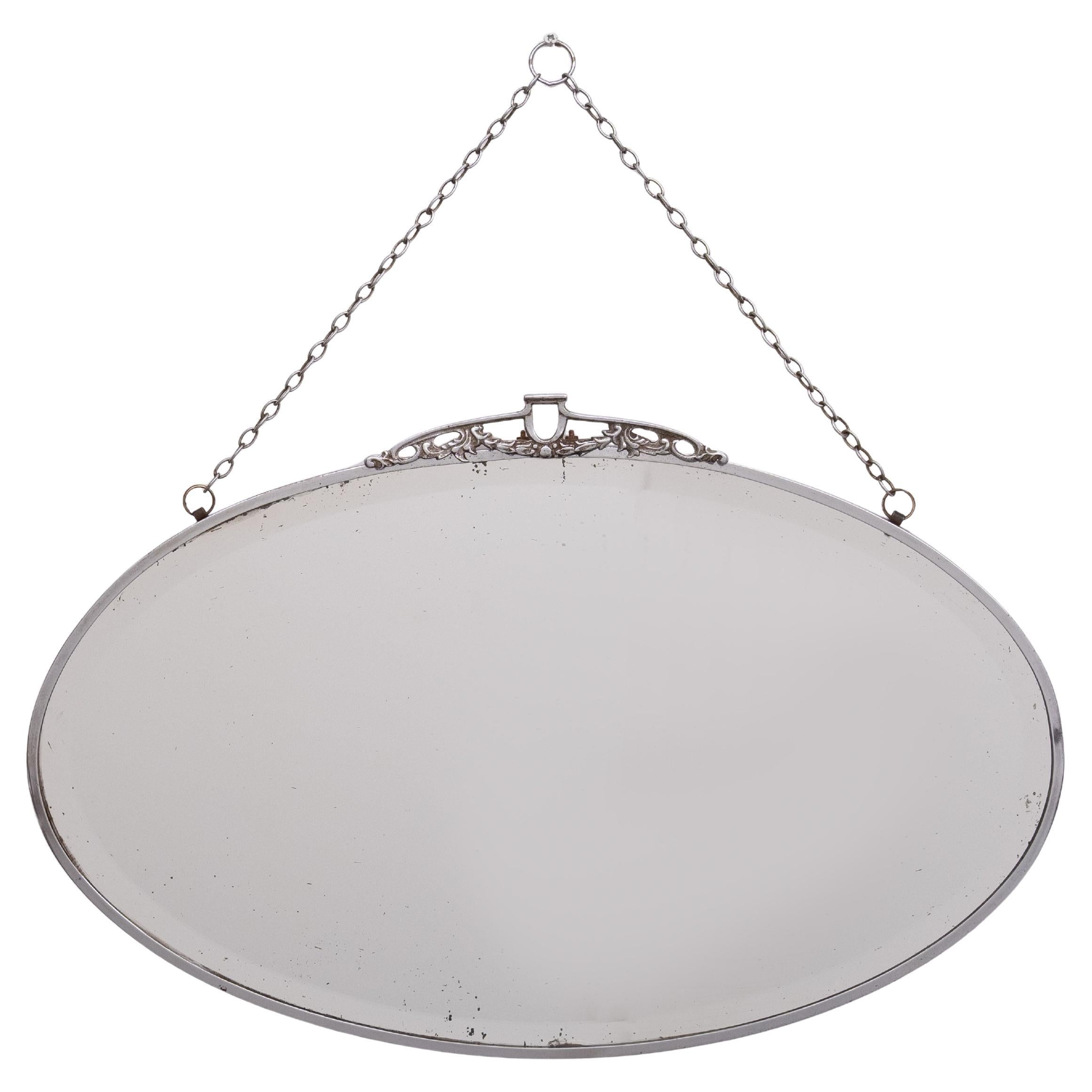 Art Deco Oval Mirror France 1930s en vente