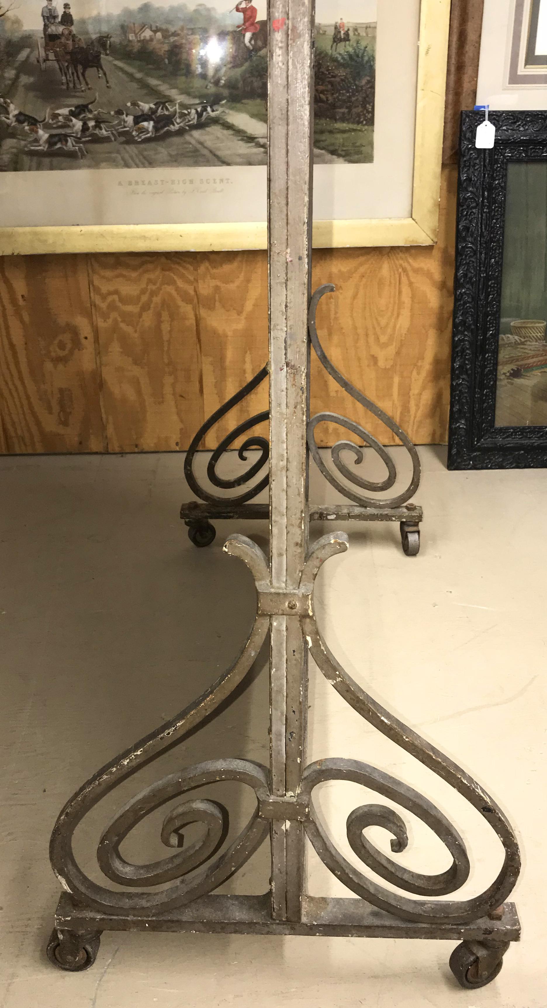 Forged Art Deco Oversized Dressing Mirror in Metal and Wrought Iron Frame