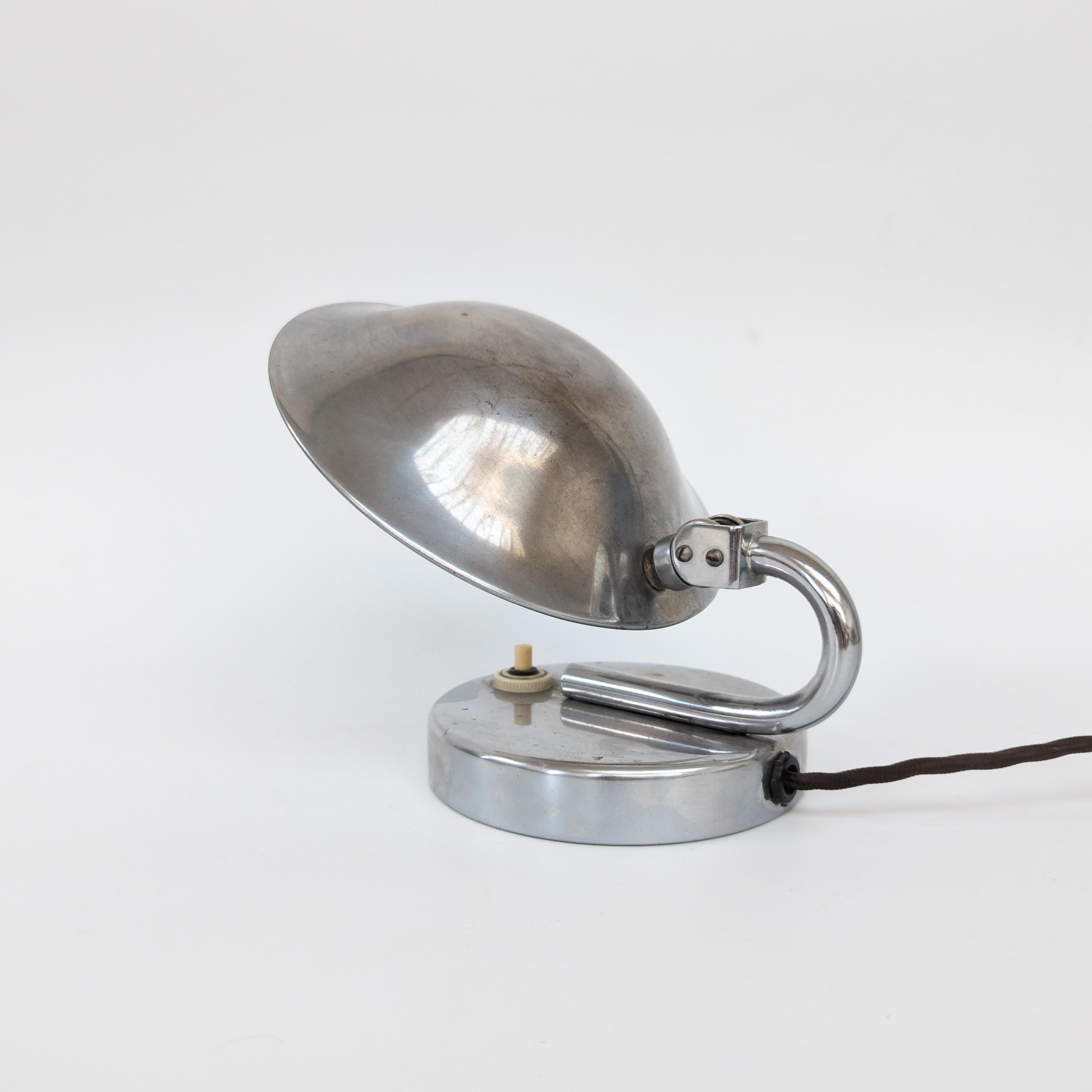 Bauhaus Art Deco Oyster lamp by Josef Hůrka for Napako, 1930s For Sale