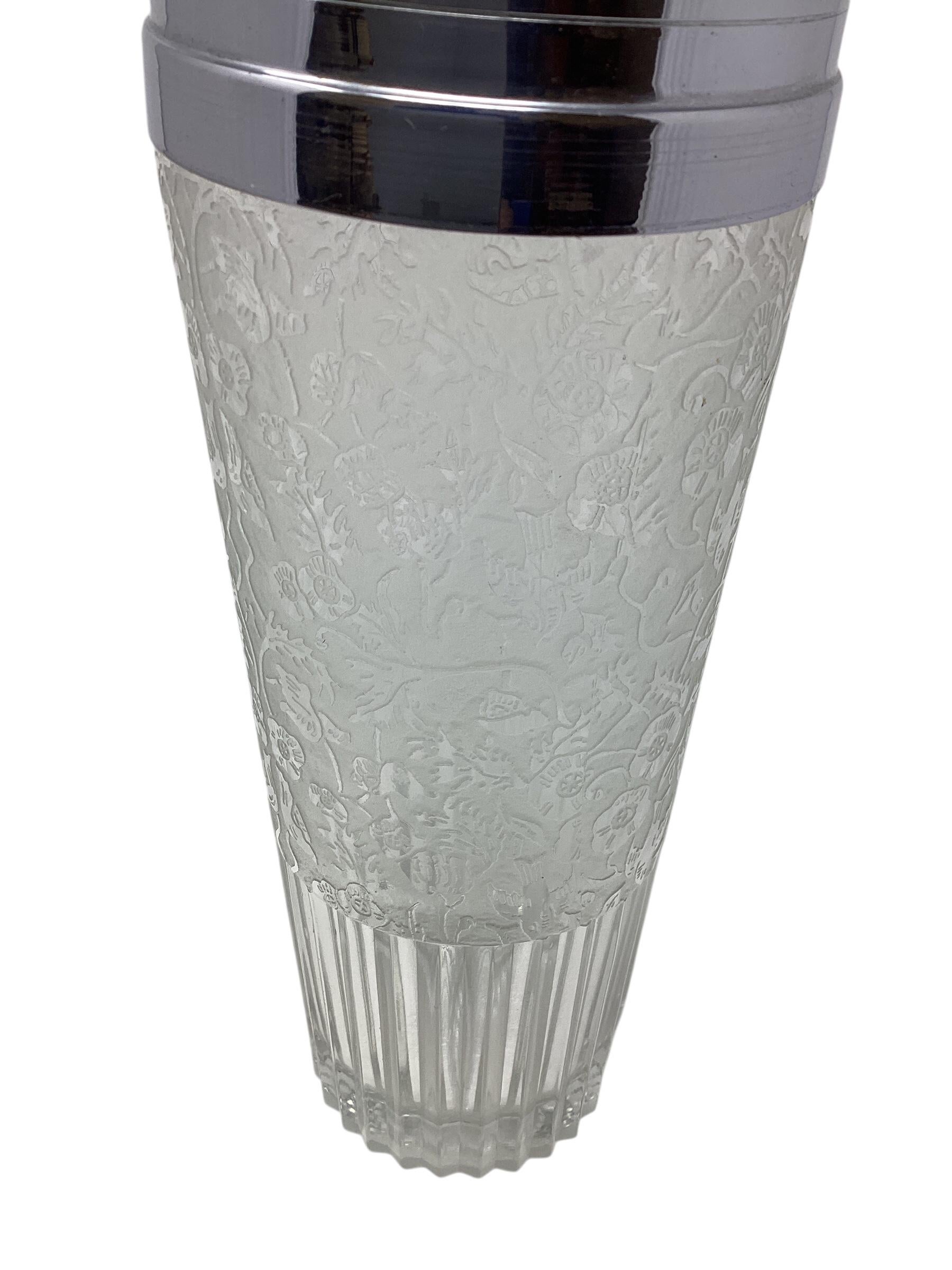 Art Deco Paden Frühjahr Orchard geätztes Cocktail-Set (Glas) im Angebot