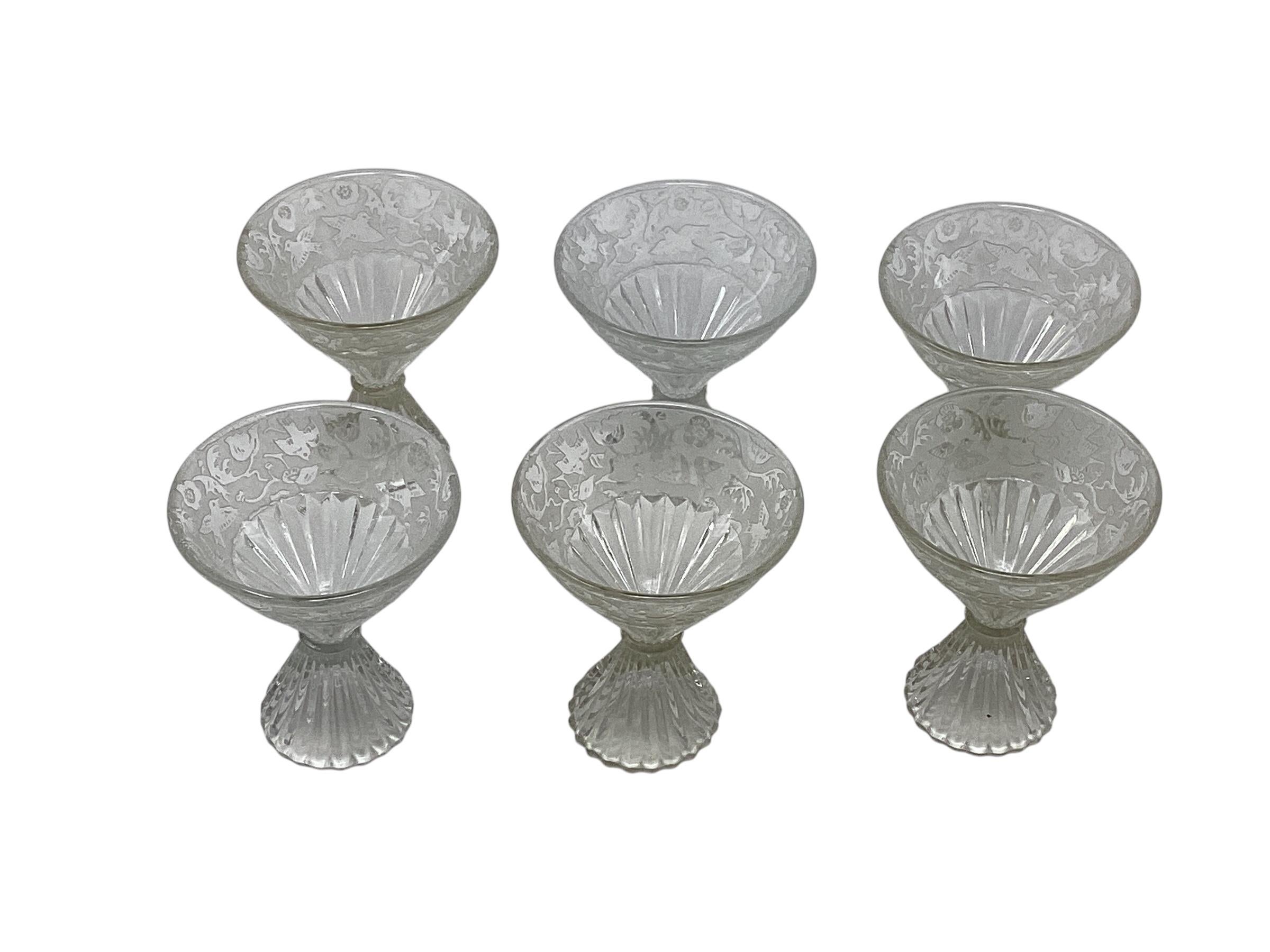 Art Deco Paden Frühjahr Orchard geätztes Cocktail-Set im Angebot 2
