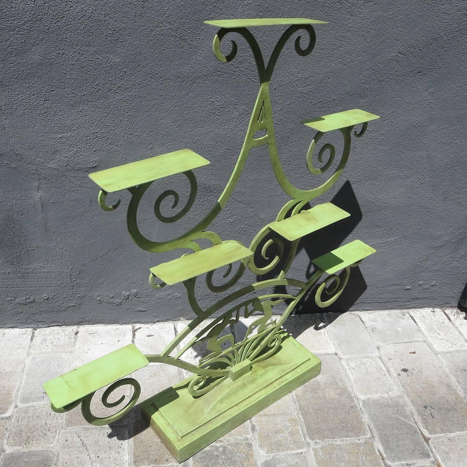 American Art Deco Painted Iron Display Unit
