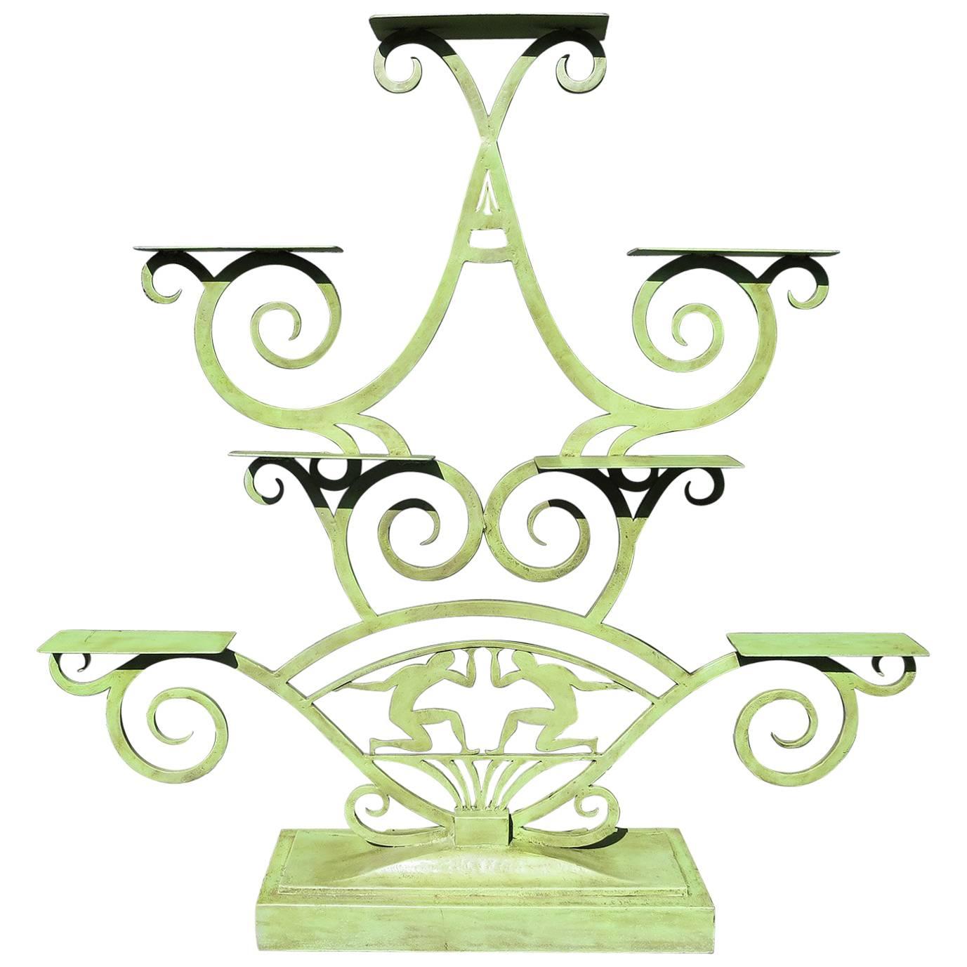 Art Deco Painted Iron Display Unit