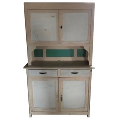 Art Deco Painted Large Vintage Kitchen Dresser