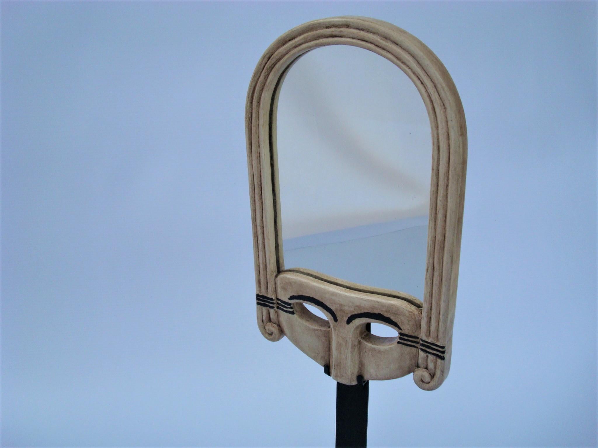 Art Deco Painted Wood Mirror by Albert Binquet, ca 1921 In Good Condition For Sale In Buenos Aires, Olivos