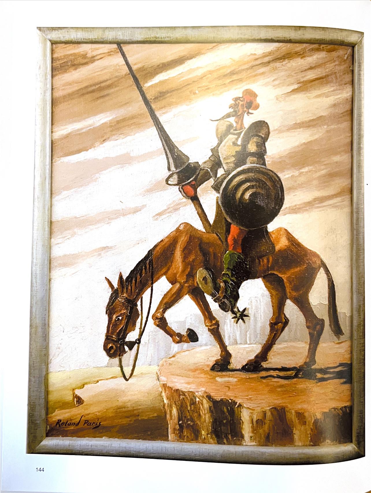 Art déco-Gemälde „Don Quixote de la Mancha“ von Roland Paris, Art déco (Leinwand) im Angebot
