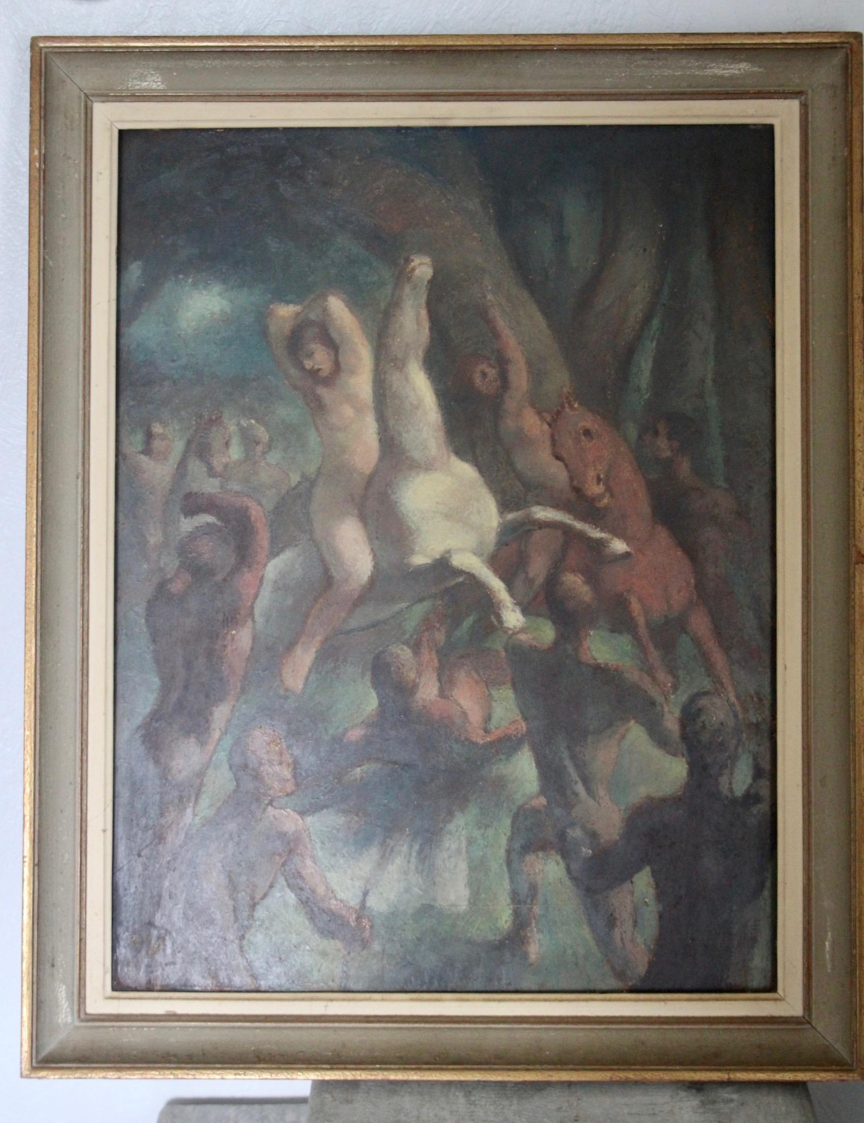 Art Deco painting dated 1934 and signed 