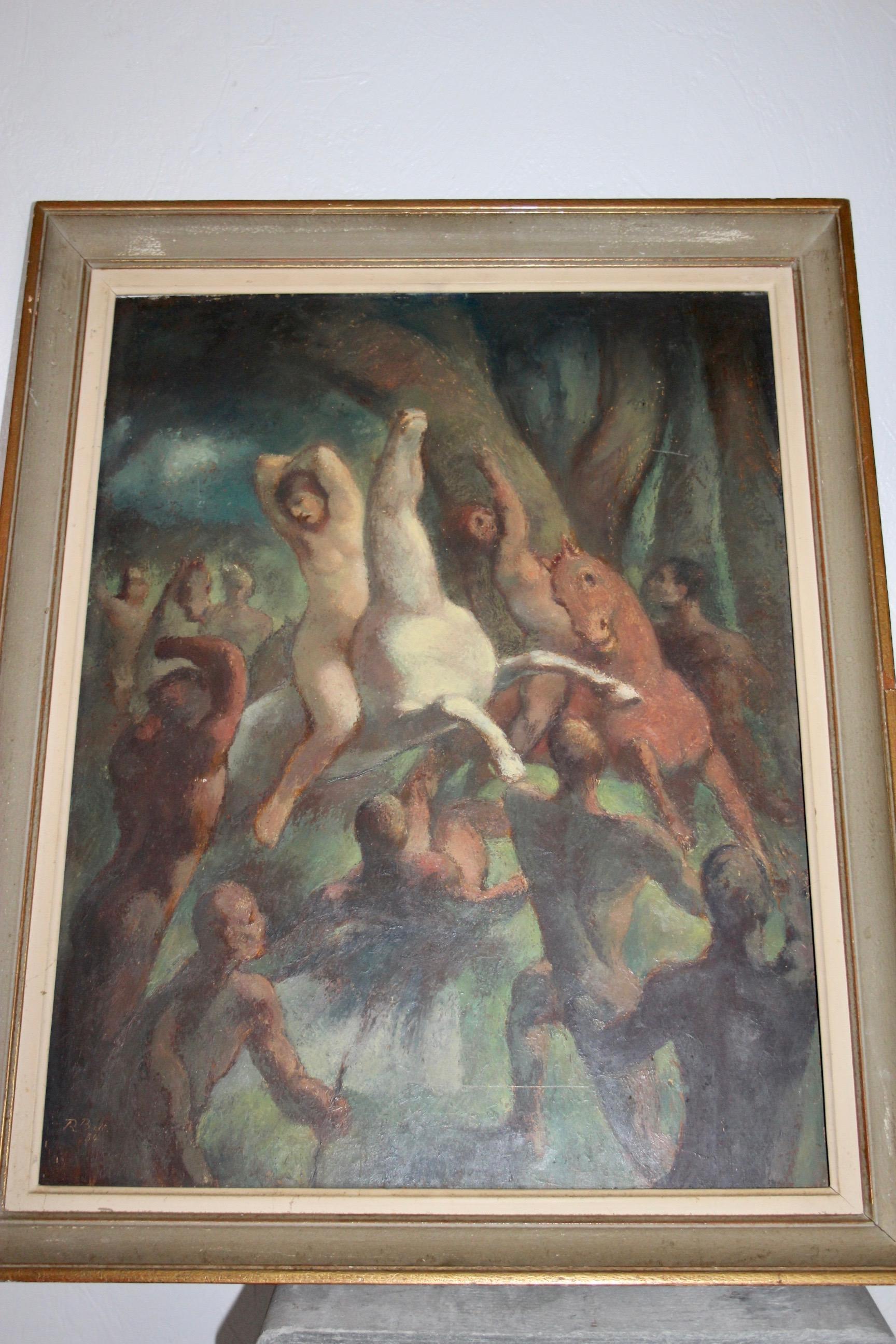 Art Deco painting In Good Condition In grand Lancy, CH
