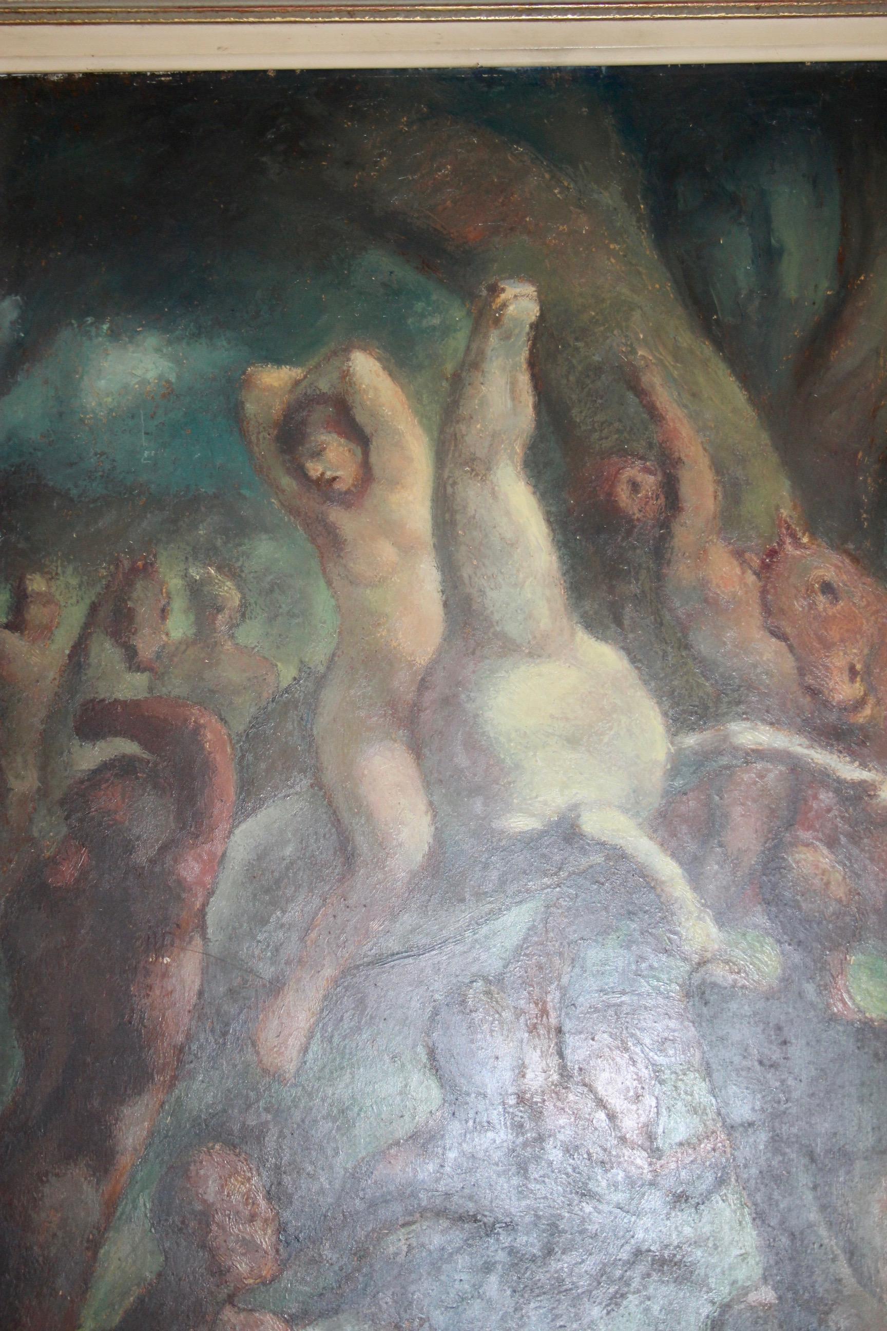 Wood Art Deco painting