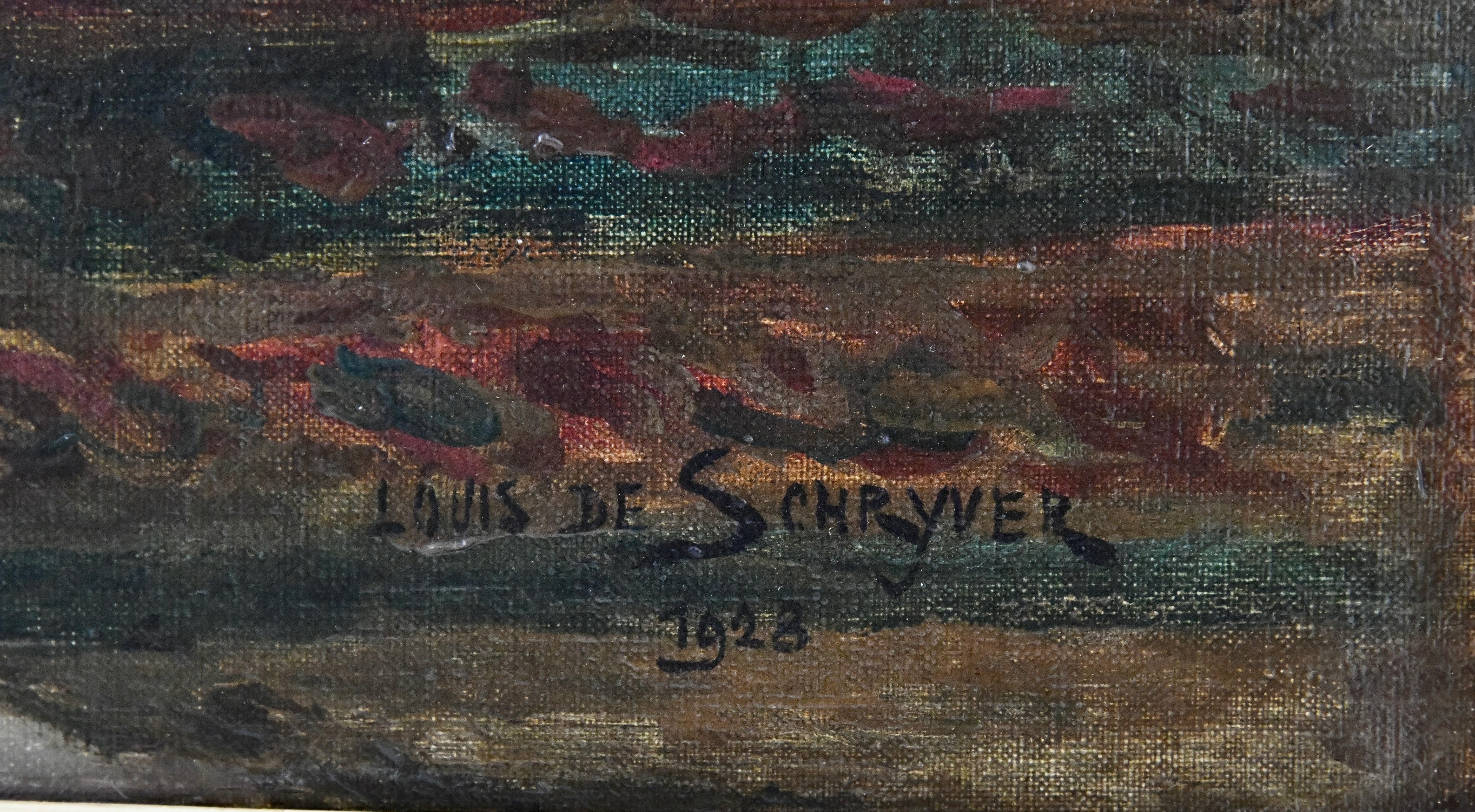 Peinture d'intérieur Art Déco pour dames au moment du thé par Louis Marie de Schryver 1928 en vente 1