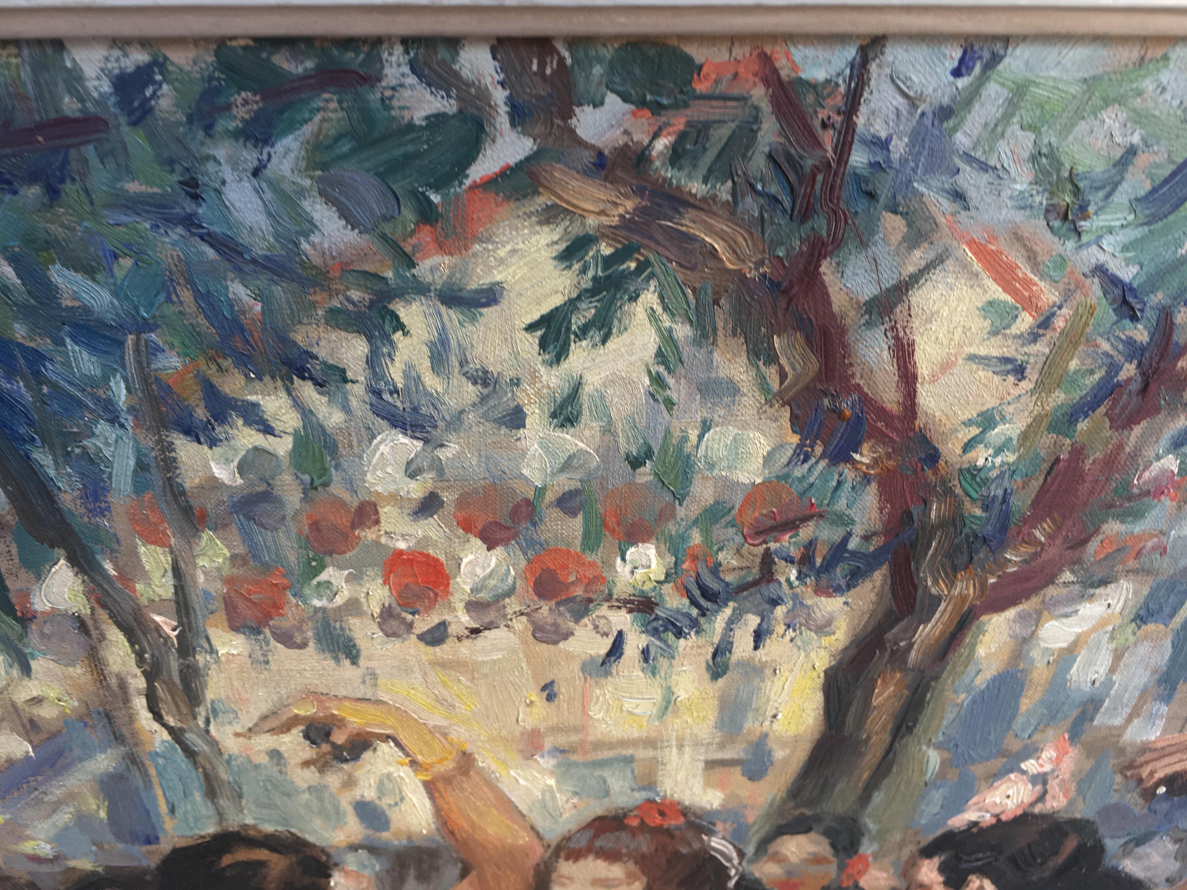 Cuadro Art Déco de bailarina española de Yves Diey Art Decó en venta
