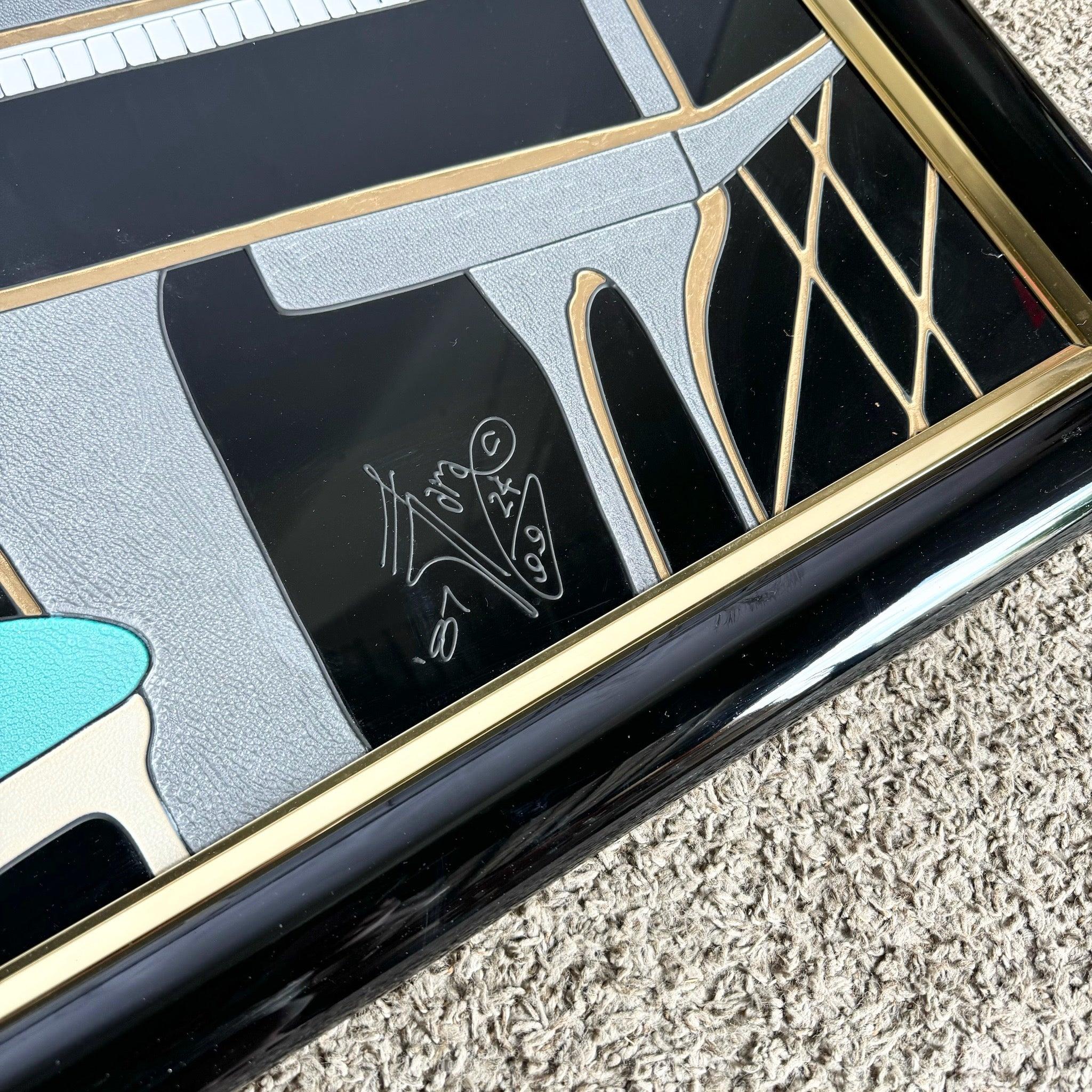 Art Deco Gemälde auf Acryl von Frau in rosa Kleid von Fara Zareey im Angebot 4