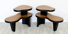 Art Deco Pair 2 Tier Kidney Amoeba Shaped Side End Tables 1940s Rhode Deskey Era