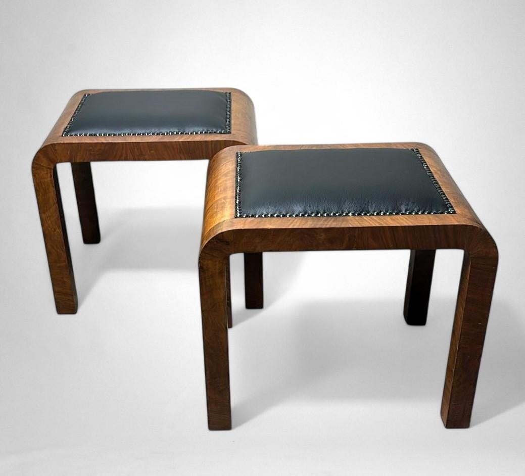 Art Deco Pair Of Austrian Stools In Good Condition For Sale In Prato, Tuscany