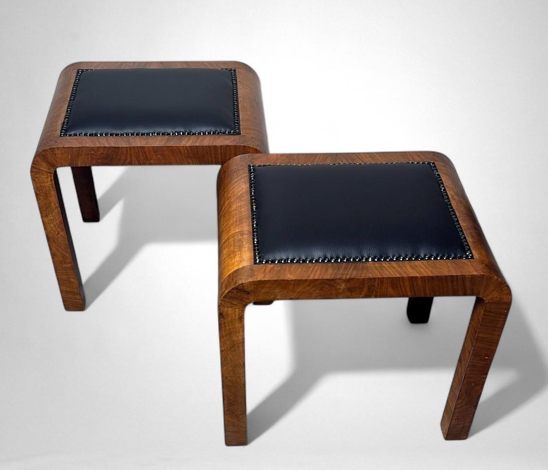 20th Century Art Deco Pair Of Austrian Stools For Sale
