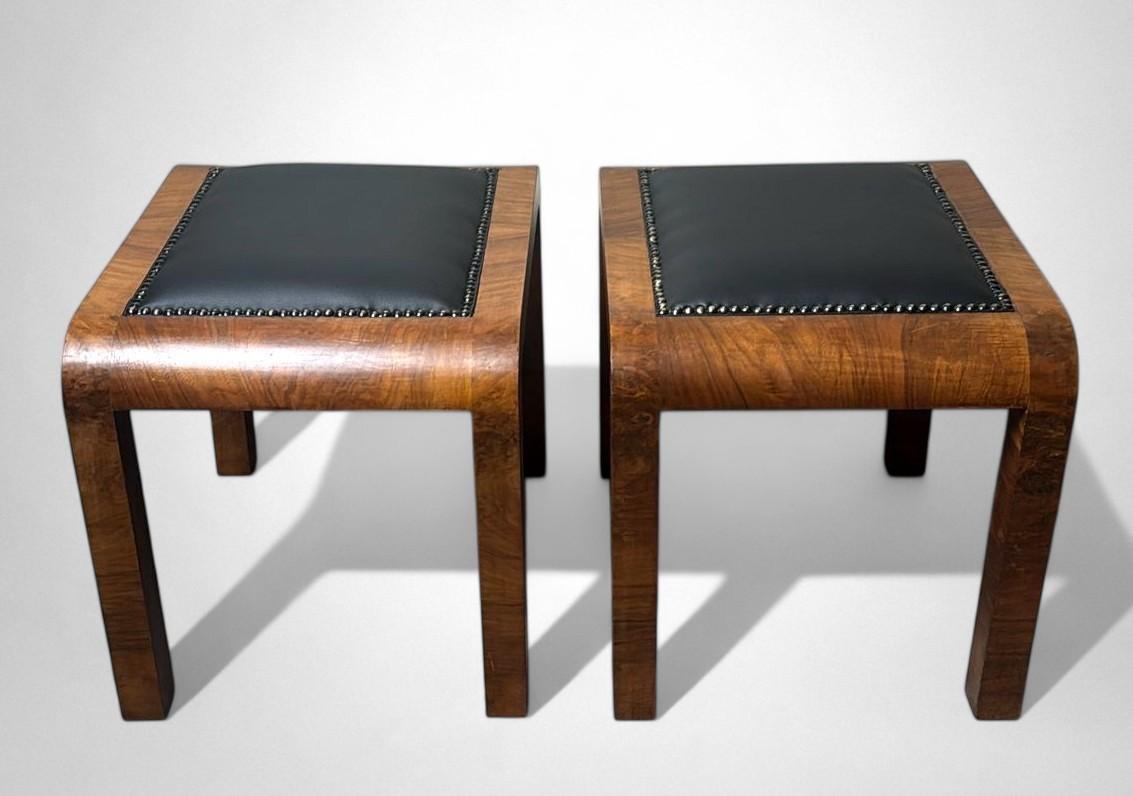 Art Deco Pair Of Austrian Stools For Sale 1
