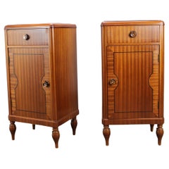 Art Deco Pair of Bedside Tables, 1930's, Czechoslovakia