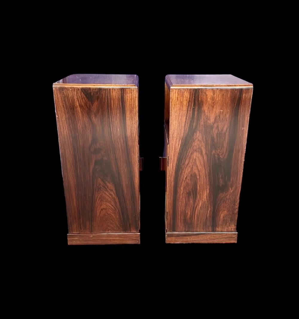 Rosewood Art Deco Pair Of Bedside Tables For Sale