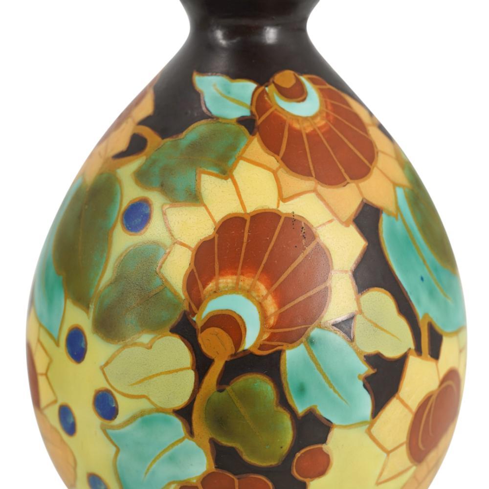 Belge Art Deco Paire de Vases BOCH FRÈRES Keramis.Belgique circa 1925.Marqué.1845 en vente