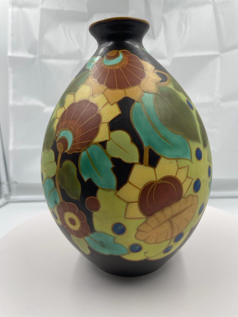 Début du 20ème siècle Art Deco Paire de Vases BOCH FRÈRES Keramis.Belgique circa 1925.Marqué.1845 en vente