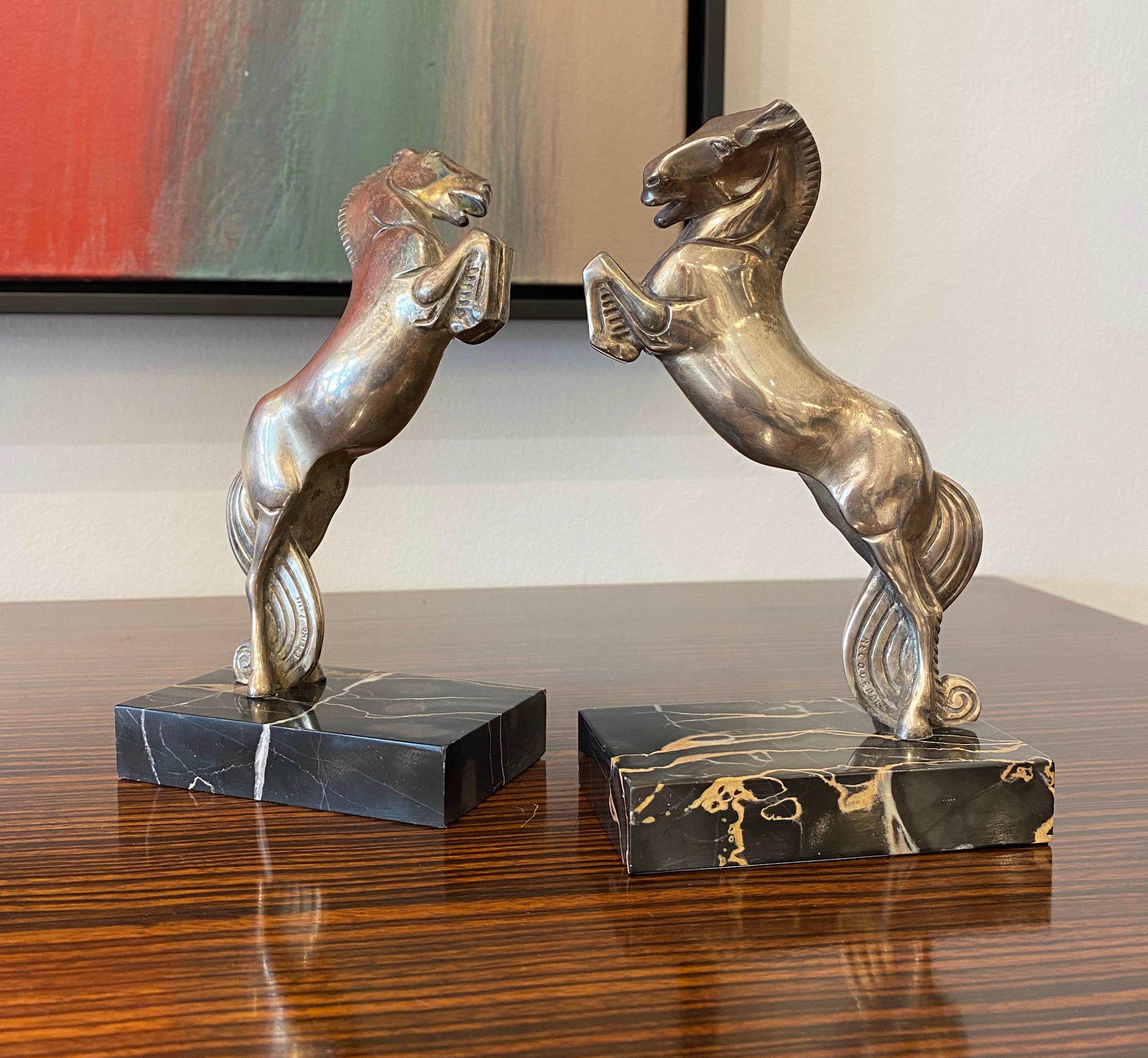 French Art Deco Pair of Bookends by André Vincent Becquerel For Sale