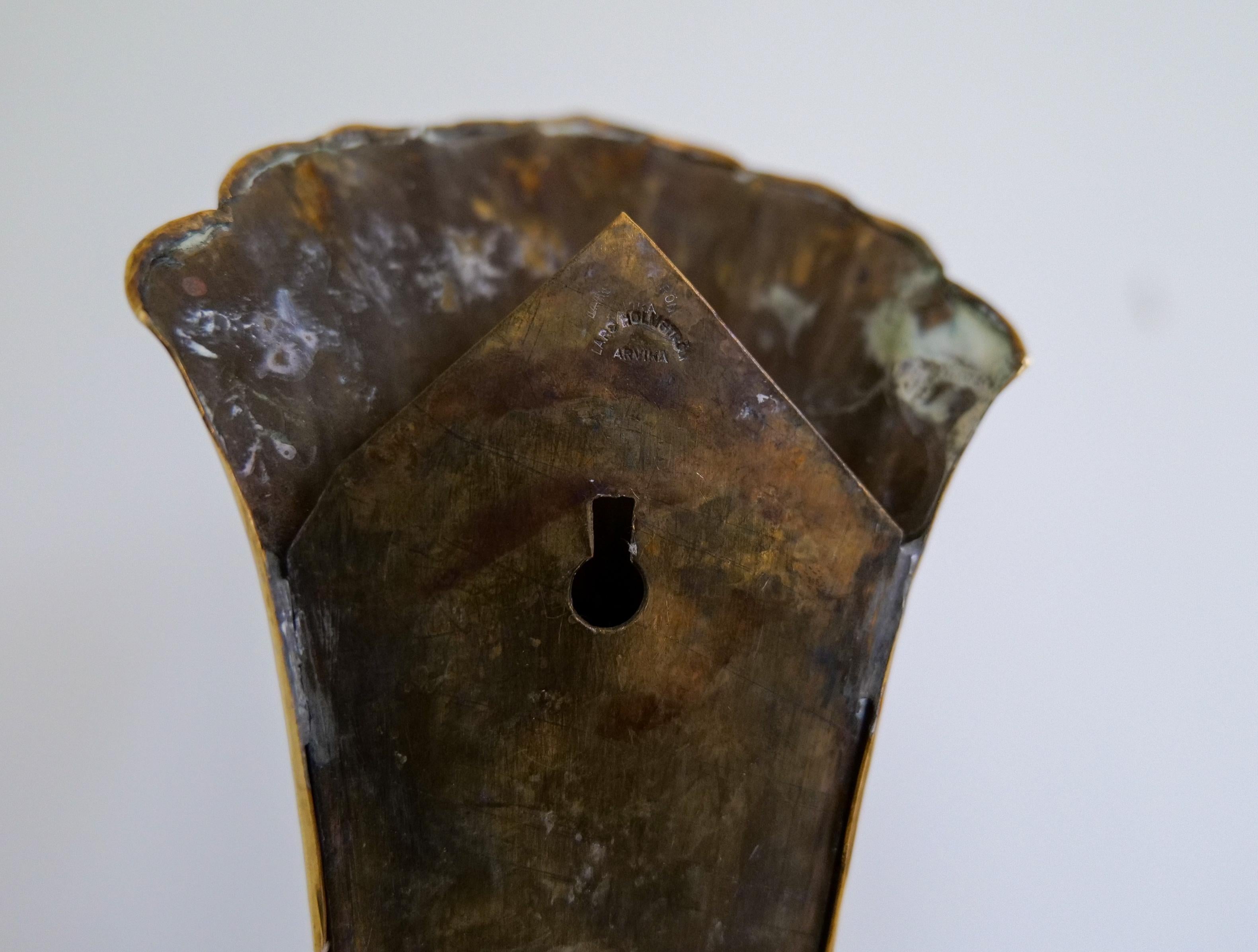 Coppia di candelieri da parete in ottone Art Déco Holmström, Arvika, Svezia, anni 40 in vendita 4