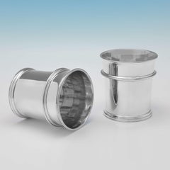 Paar Britannia-Standard-Silber-Becher im Art-déco-Stil, gestempelt 1933