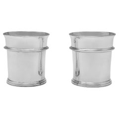 Art Deco Pair of Britannia Standard Silver Beakers - Hallmarked in 1933