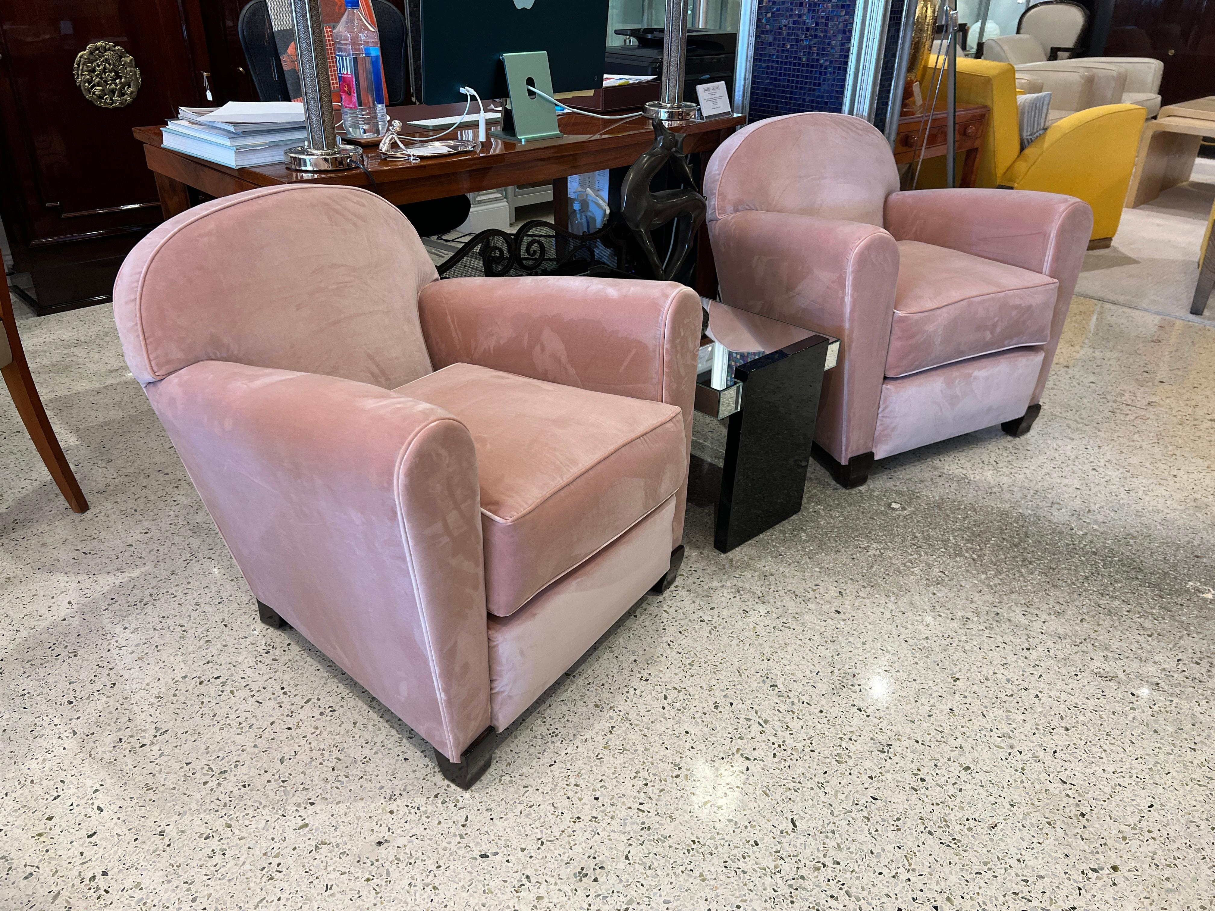 Art Deco Pair of Club Chairs by Jules Leleu For Sale 1