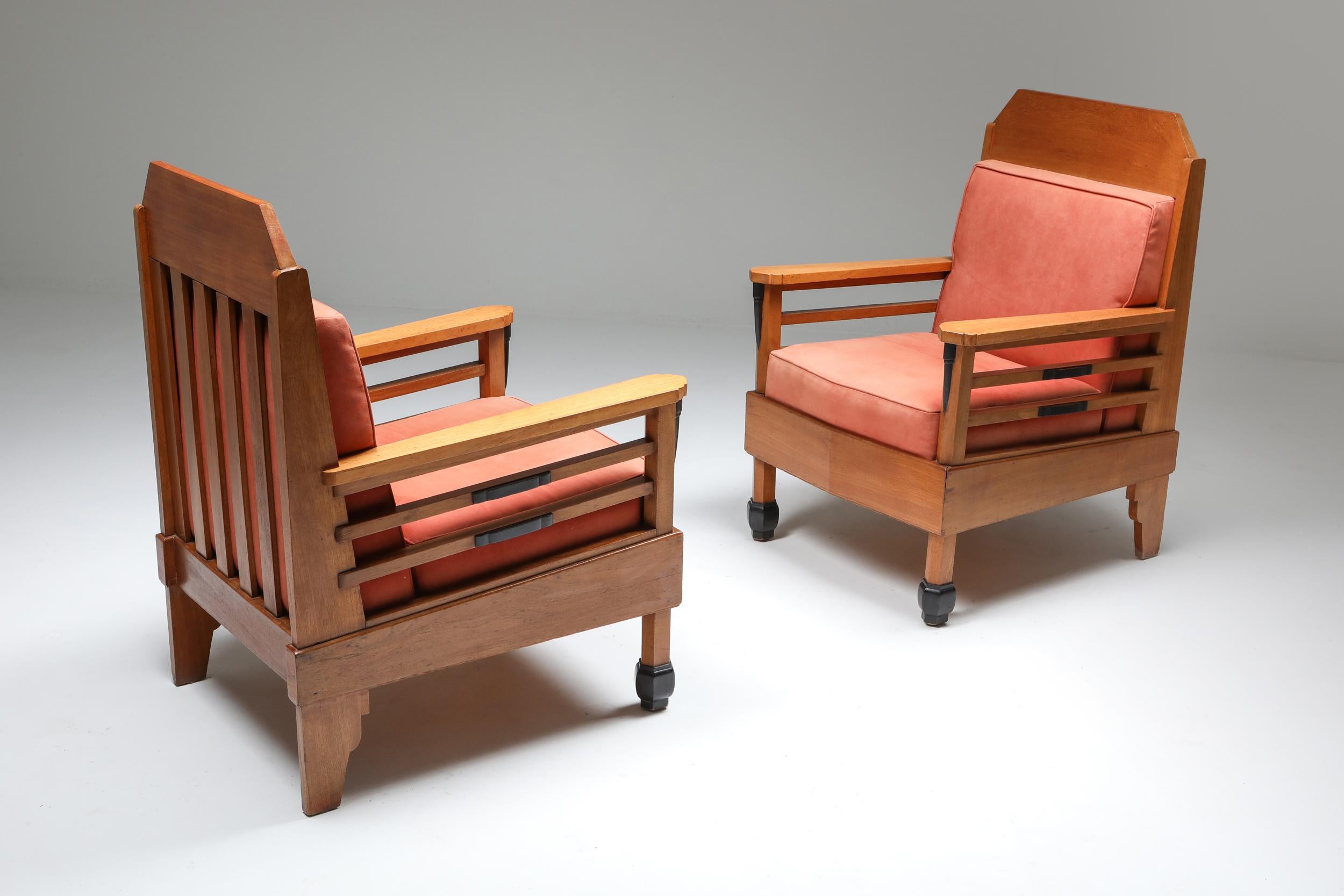 European Art Deco Pair of Club Chairs, Europe, 1960s