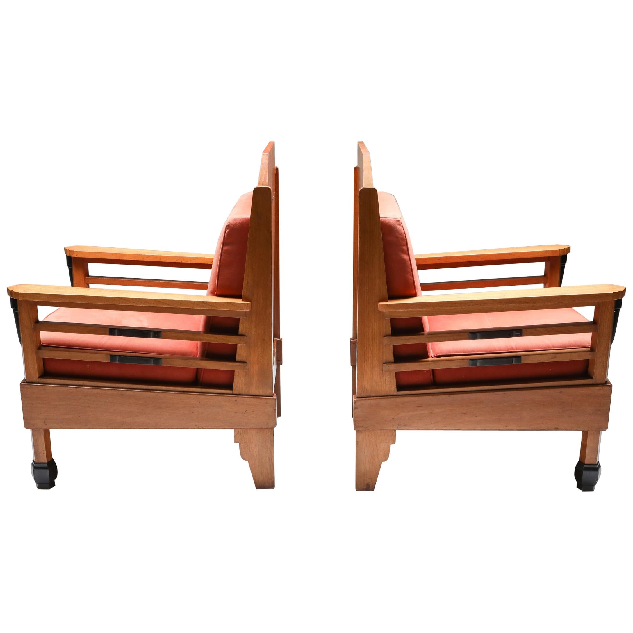 Art Deco Pair of Club Chairs, Europe, 1960s