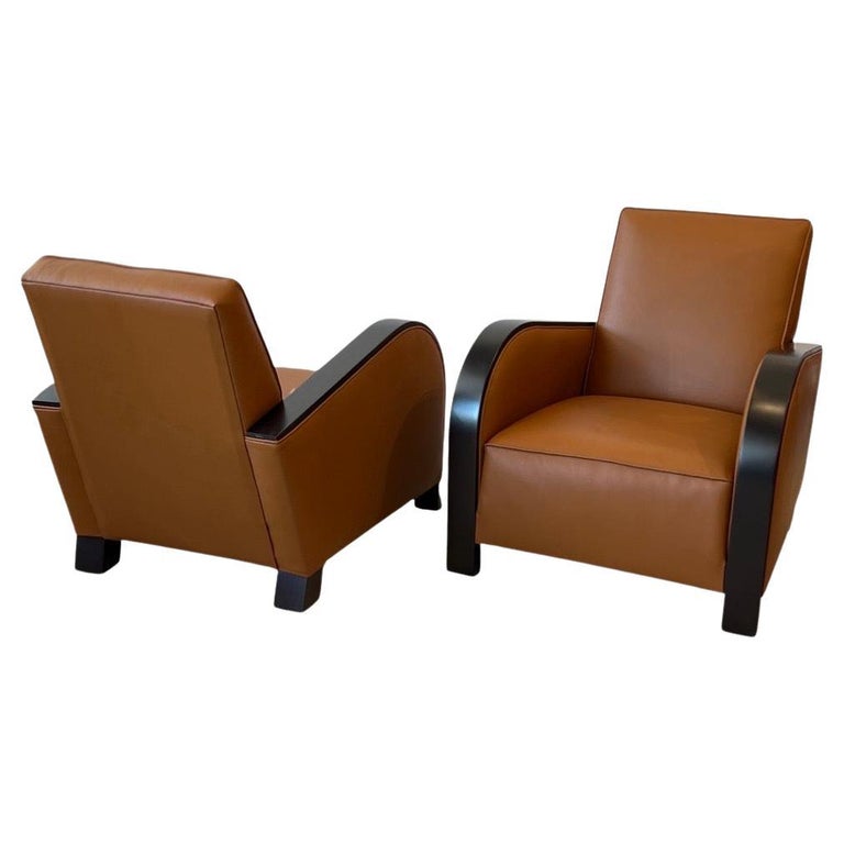 Art Deco Pair of Club Chairs in the style of Jacques For Sale at 1stDibs
