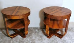 Art Deco Pair of Coffee Tables in Walnut, Austria