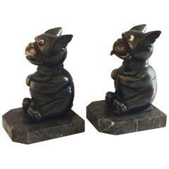 Art Deco Pair of Comical Bookends by Hippolyte Francois Moreau