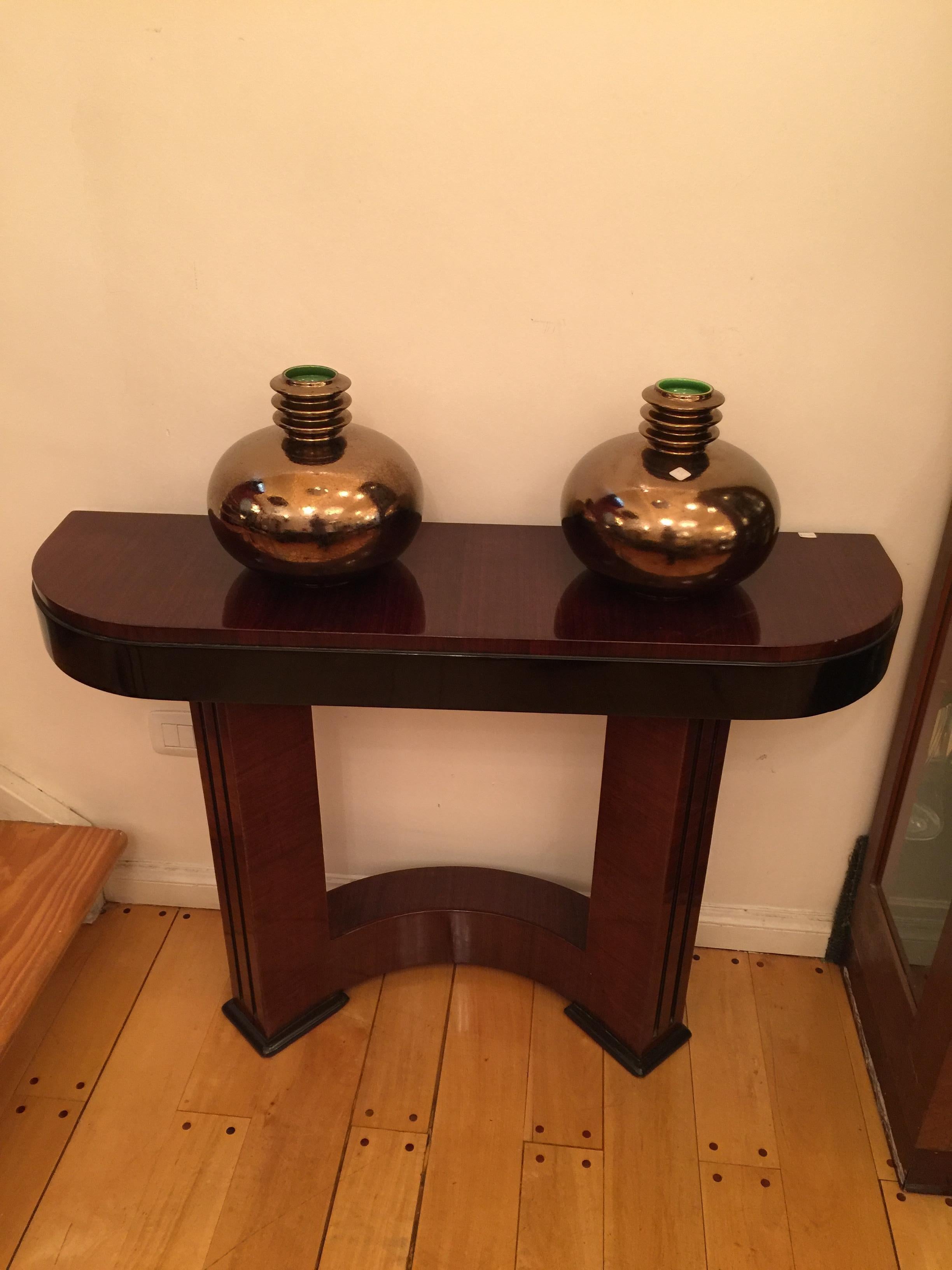 Early 20th Century Art Deco Pair of Consoles France, in Wood 1920 For Sale