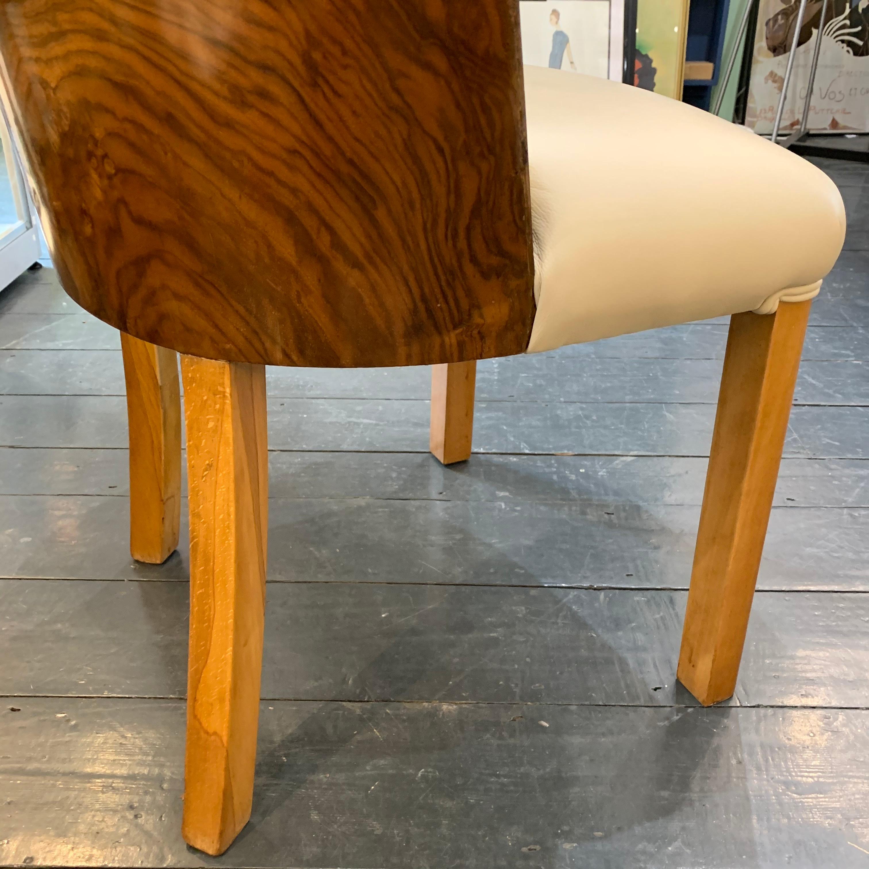 Art Deco Pair of Epstein Cloud Chairs in Figured Walnut In Good Condition For Sale In Edenbridge, Kent