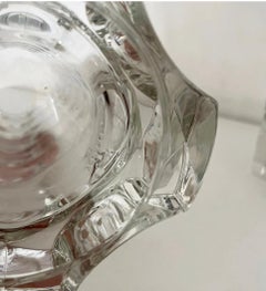 Art Deco Pair of Faceted Crystal Vases Made in France 1940s -Art-