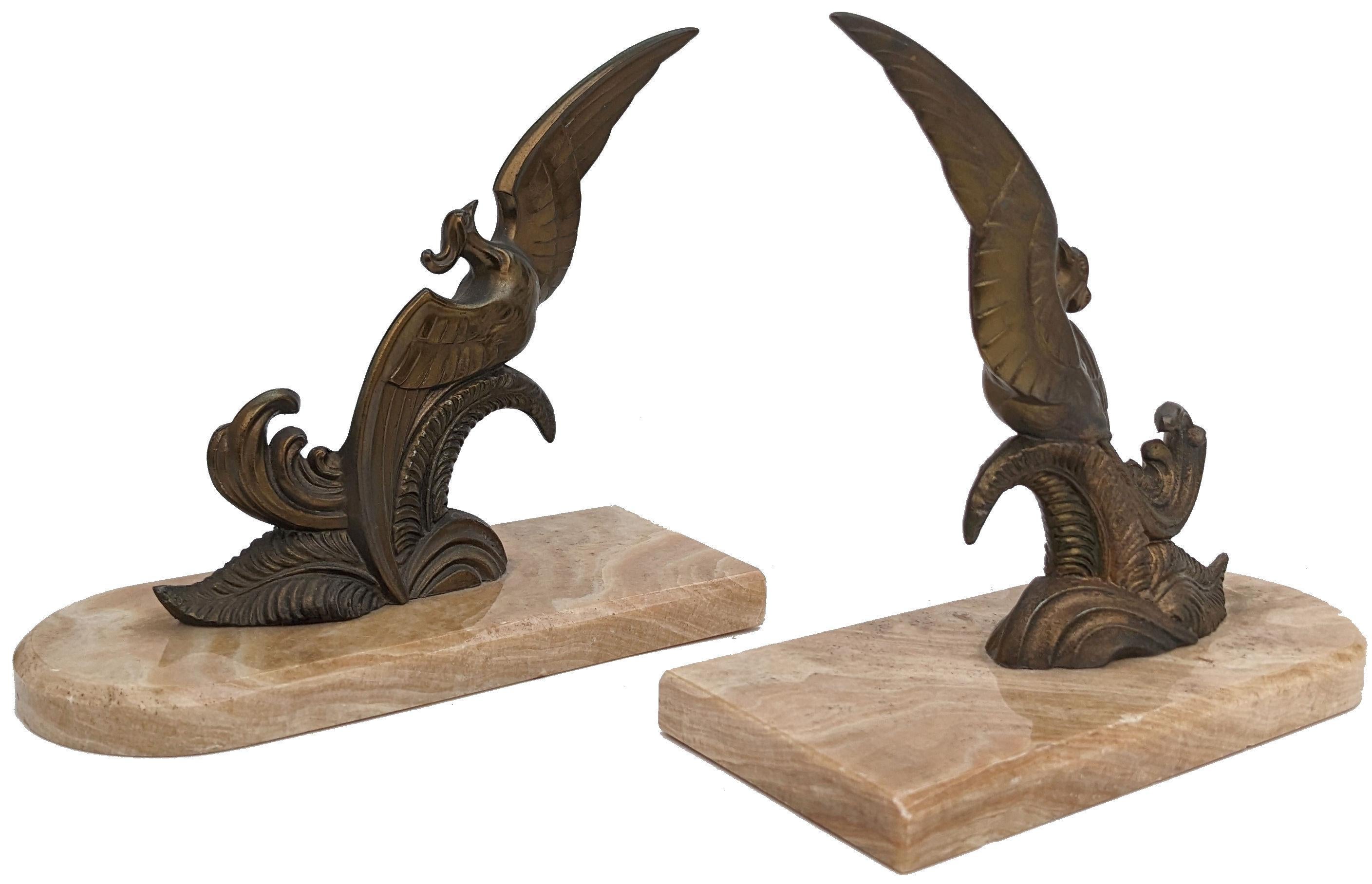 20th Century Art Deco Pair of Figural Spelter Bookends, French, c1930 For Sale