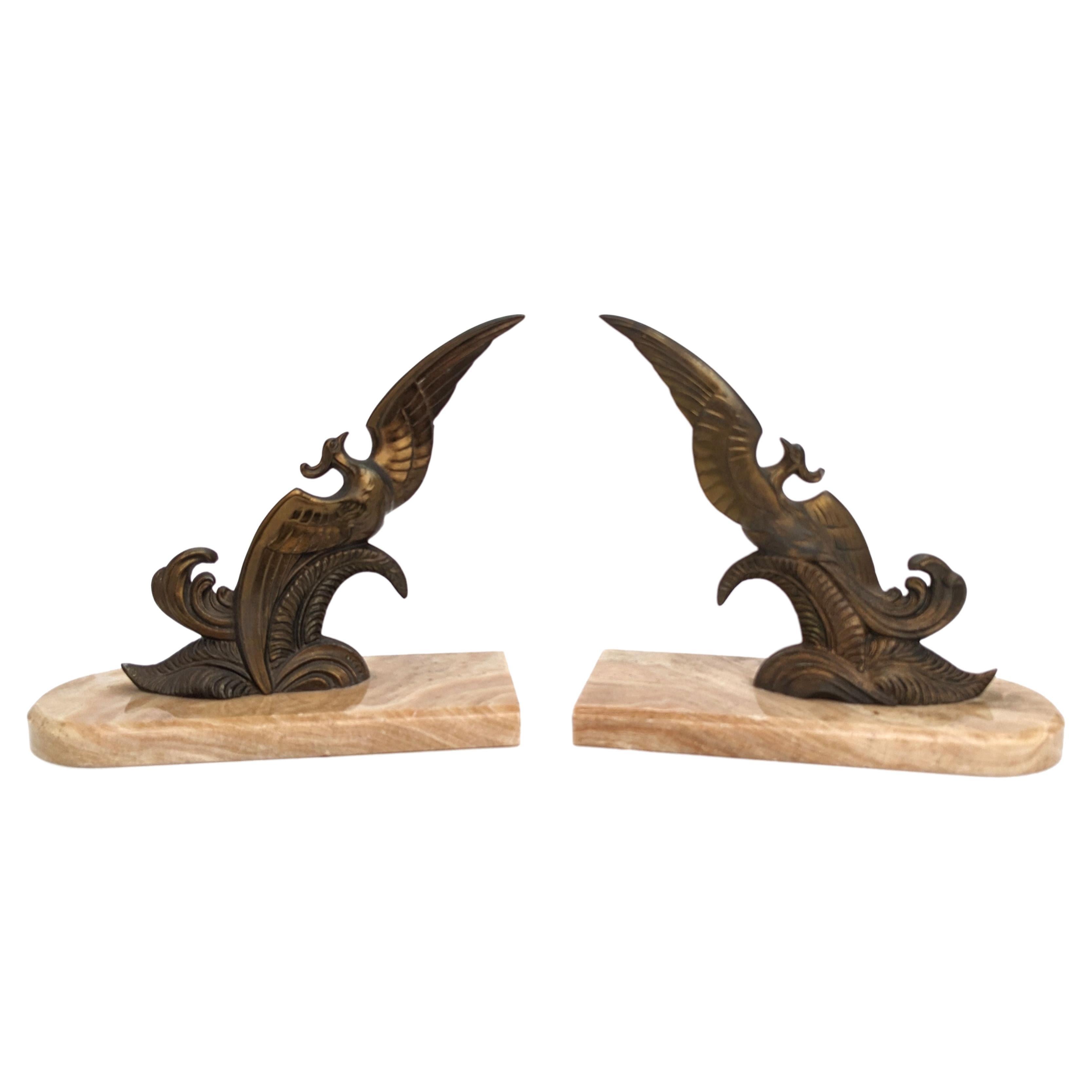 Art Deco Pair of Figural Spelter Bookends, French, c1930 For Sale