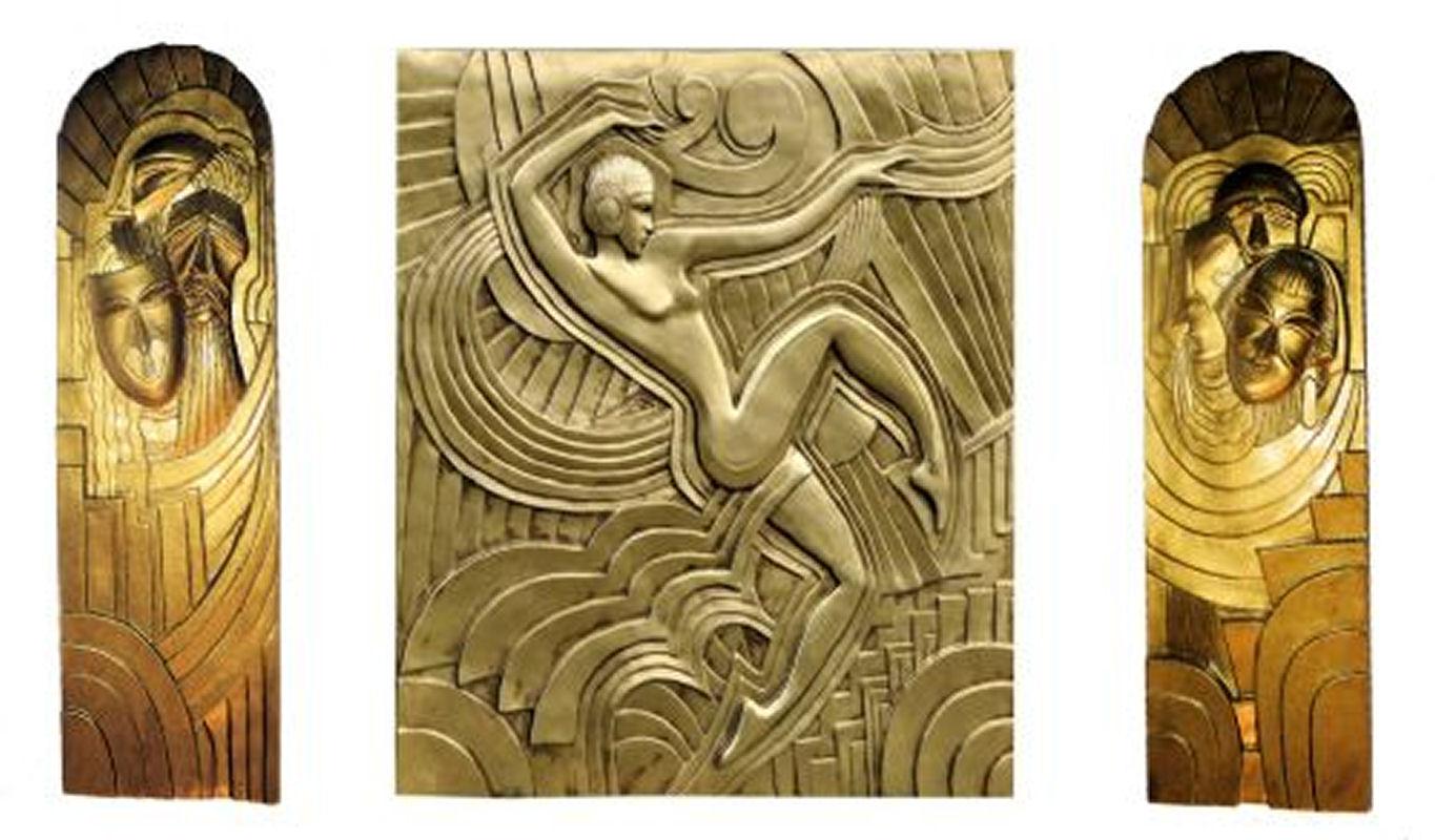 Art Deco Pair of  'Folies Bergeres' Wall Plaques For Sale 6