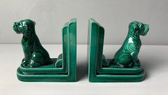 Art Deco Pair of French Ceramic Bookends in Saint-Clément Style
