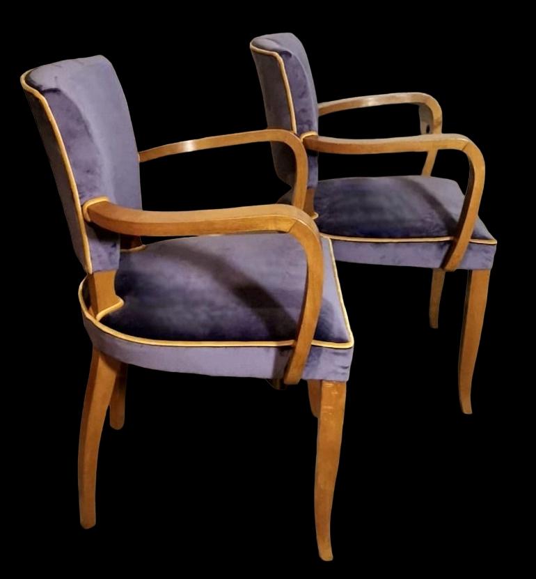 20th Century Art Deco Pair Of French Chairs Model 