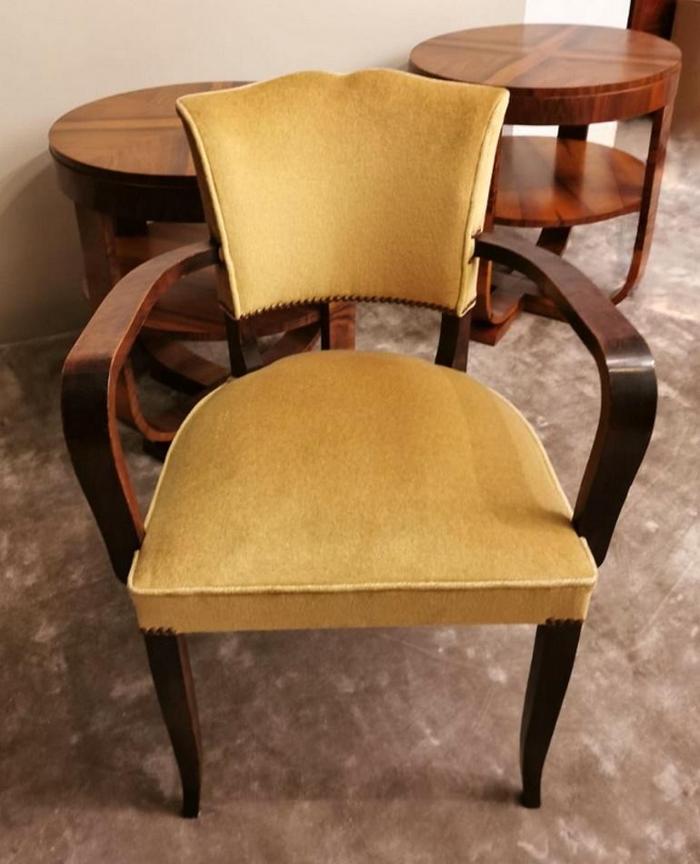 Art Deco Pair of French Chairs with Armrests 7
