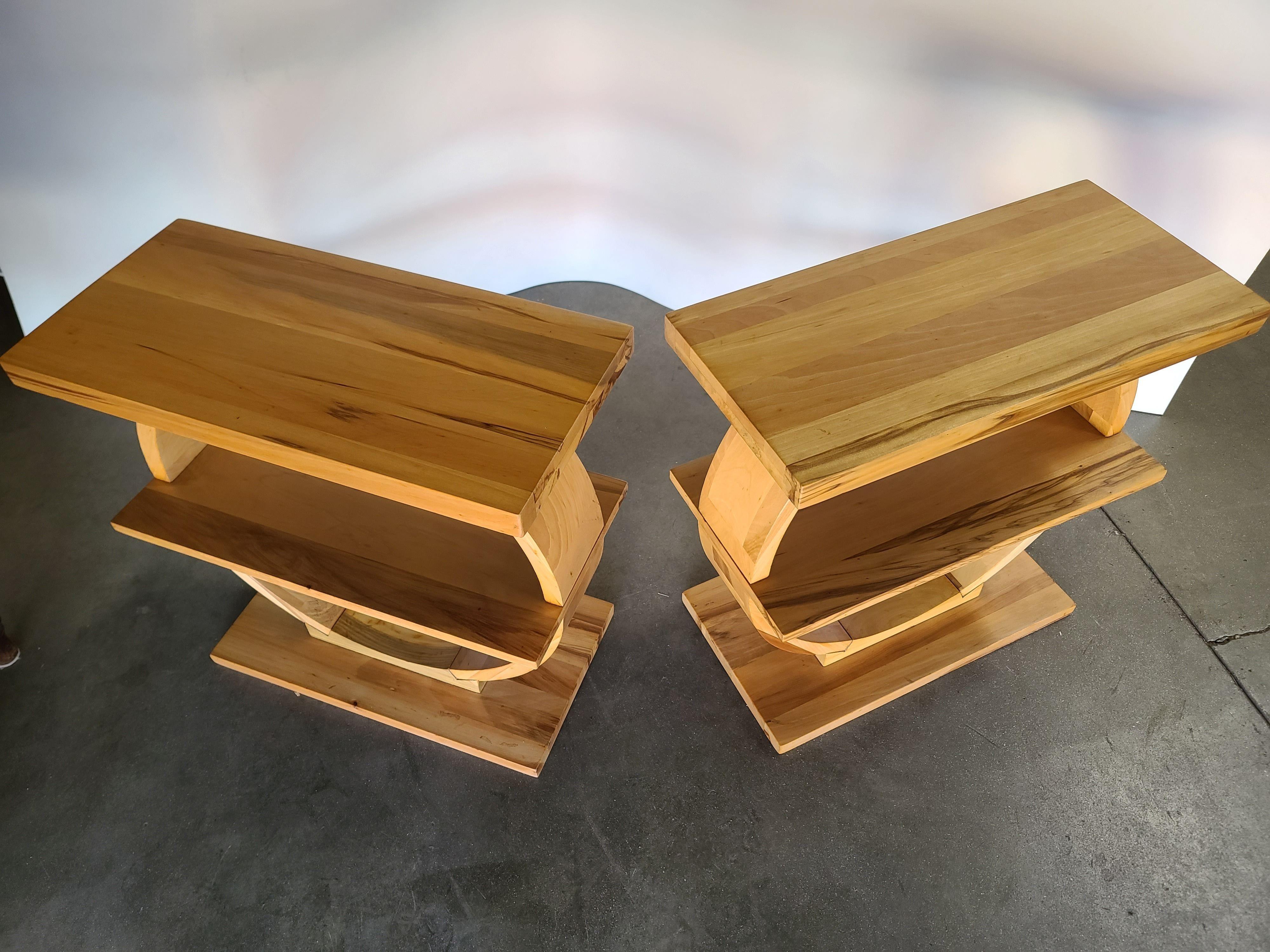 Art Deco Gilbert Rohde for Brown Saltman Geometric Side Table, Pair In Excellent Condition In Van Nuys, CA