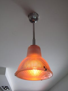 Paire de Pendands Industriels Holophane, Lustre, France 1940