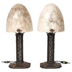 Retro Art Deco Style Pair of Table Lamps